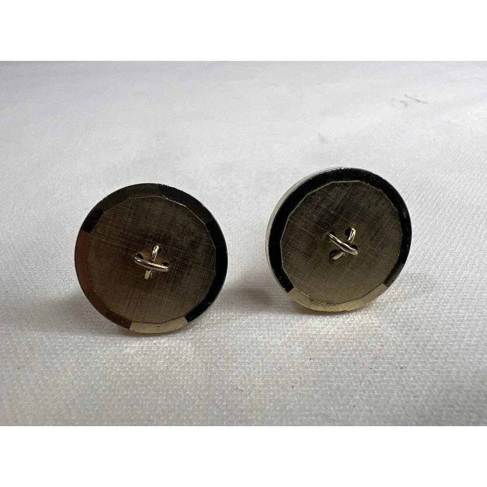Swank Vintage Gold Tone Cross Stitch Cufflinks Mens Mad Men Formal Classic